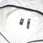 ADIDAS Mens White Black Zip Up Track Jacket M Nylon Plain Sporty Hooded
