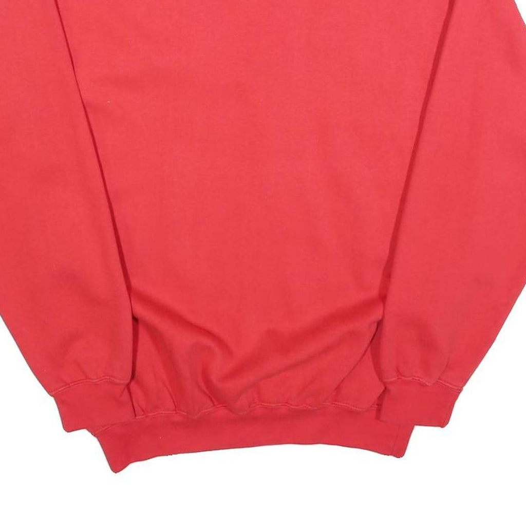 OREGON Mens Red Crew Neck Sweatshirt S Cotton Blend Pullover Casual Classic