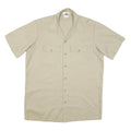 DICKIES Mens Beige Cotton Blend Short Sleeve Work Shirt L Durable Utility