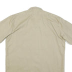 DICKIES Mens Beige Cotton Blend Short Sleeve Work Shirt L Durable Utility