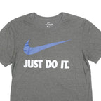 NIKE Mens Grey Blue Just Do It Graphic T-Shirt M Short Sleeve Crew Neck Casual
