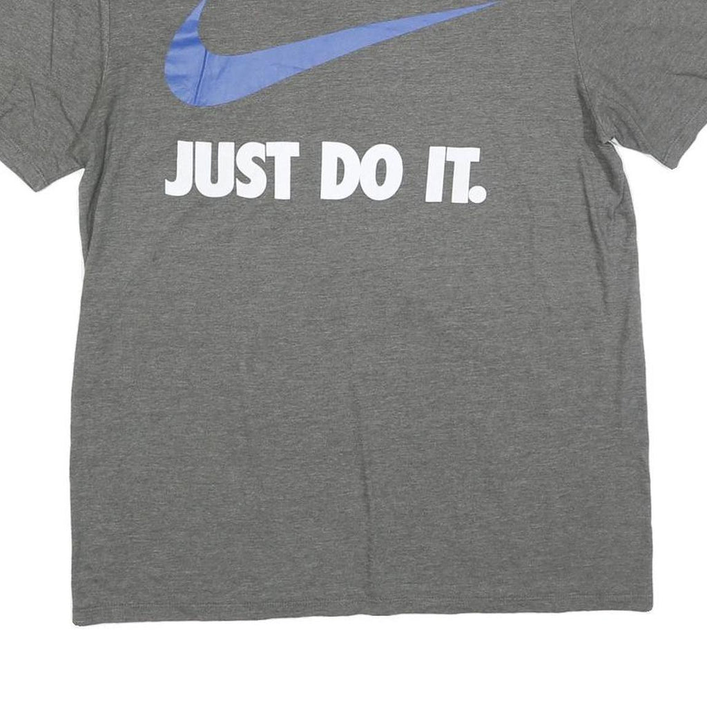 NIKE Mens Grey Blue Just Do It Graphic T-Shirt M Short Sleeve Crew Neck Casual