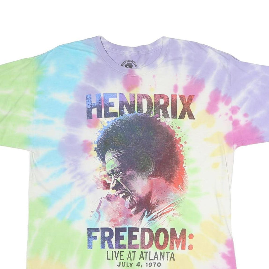 AUTHENTIC HENDRIX Mens Multicolour Tie Dye Graphic T-Shirt XL Short Sleeve Crew