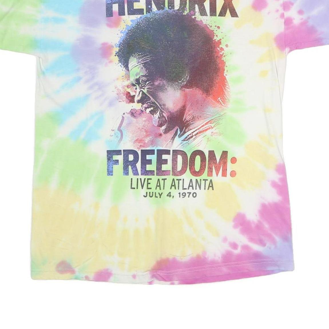 AUTHENTIC HENDRIX Mens Multicolour Tie Dye Graphic T-Shirt XL Short Sleeve Crew