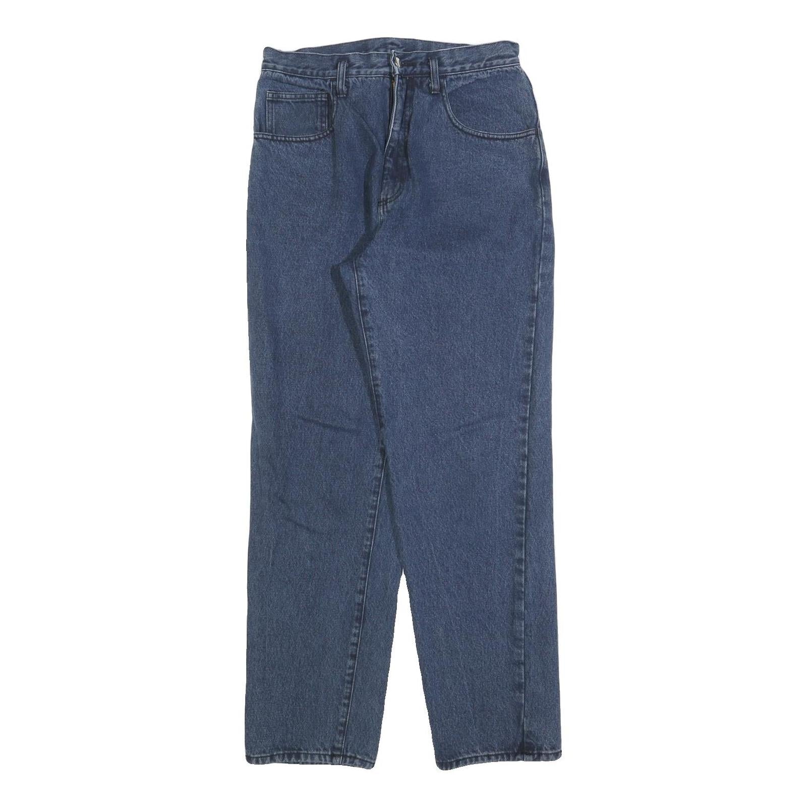 Womens Blue Regular Fit Straight Denim Cotton Blend Zip W29 L29 Classic Jeans