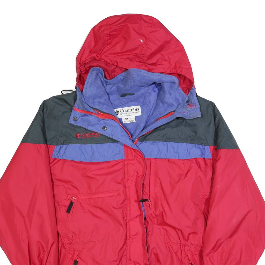COLUMBIA Womens Red & Purple Outdoor Zip Jacket XL Polyester Blend