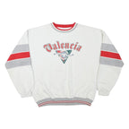 GEAR Mens White & Red Valencia Crew Neck L Sweatshirt Polyester Blend Casual
