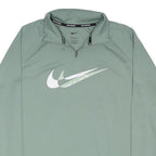 NIKE RUNNING Womens Green 1/4 Zip S Athletic Pullover Sweatshirt Sportswear