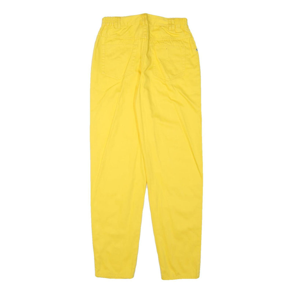 Mens Yellow Relaxed Fit Cotton Blend Zip Trousers W27 L31 Casual Comfort