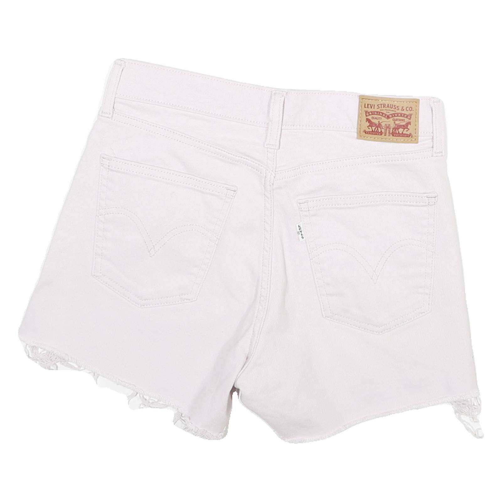 LEVI'S Mens White Denim Cut-Off Shorts M W26 Frayed Hem Casual Summer