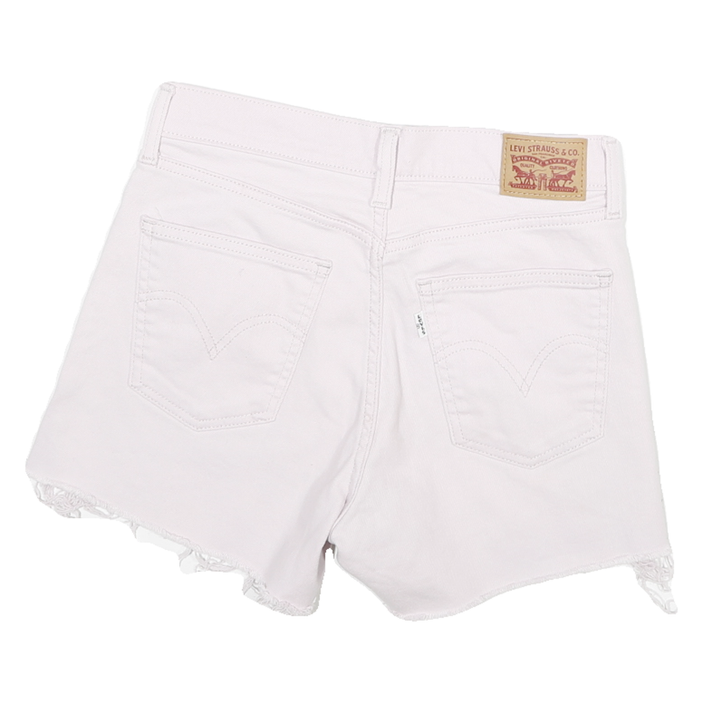 LEVI'S Mens White Denim Cut-Off Shorts M W26 Frayed Hem Casual Summer