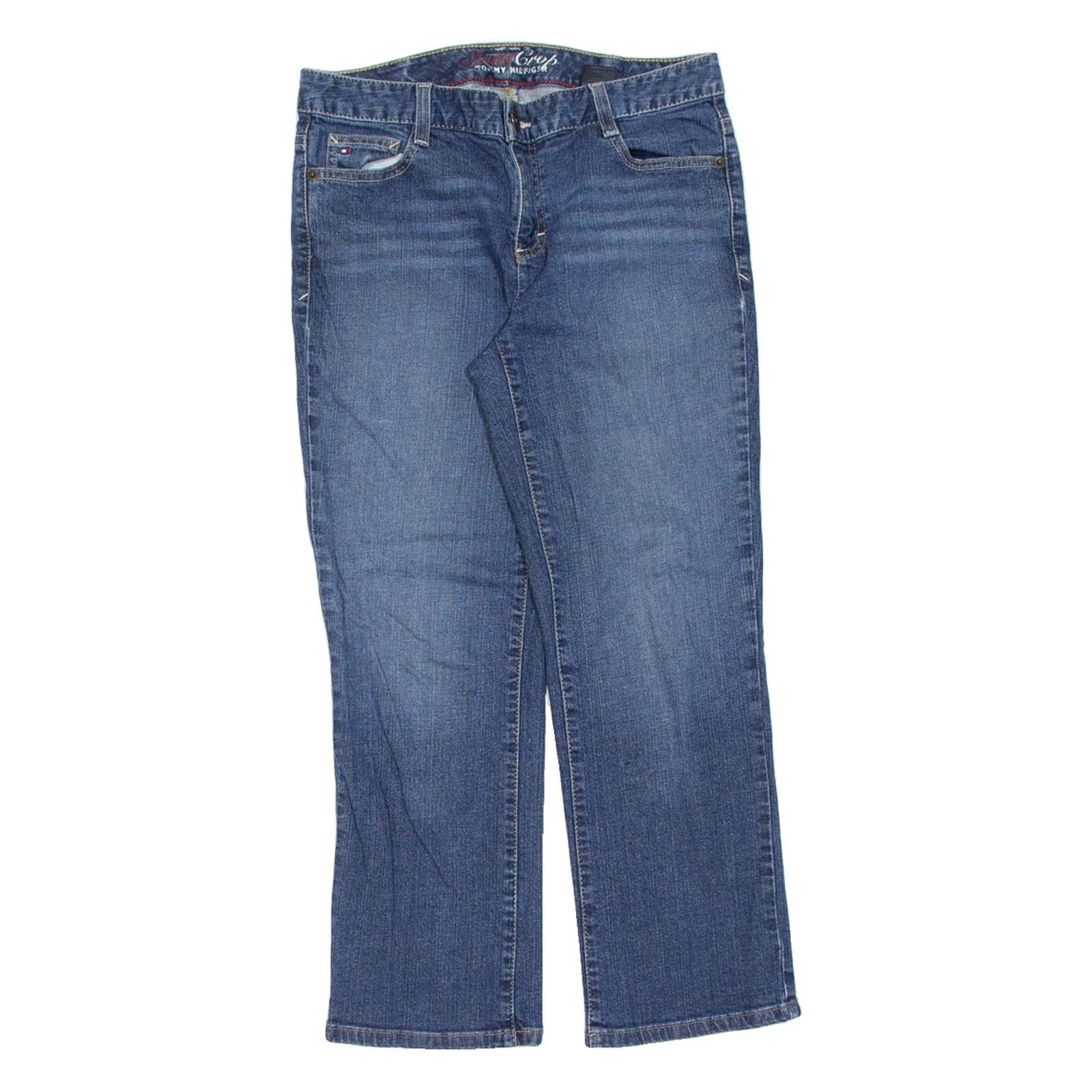 TOMMY HILFIGER Womens Jeans Blue Slim Straight Stone Wash W30 L25