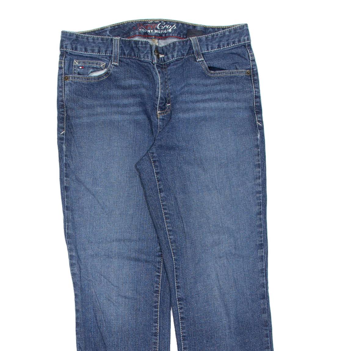 TOMMY HILFIGER Womens Jeans Blue Slim Straight Stone Wash W30 L25