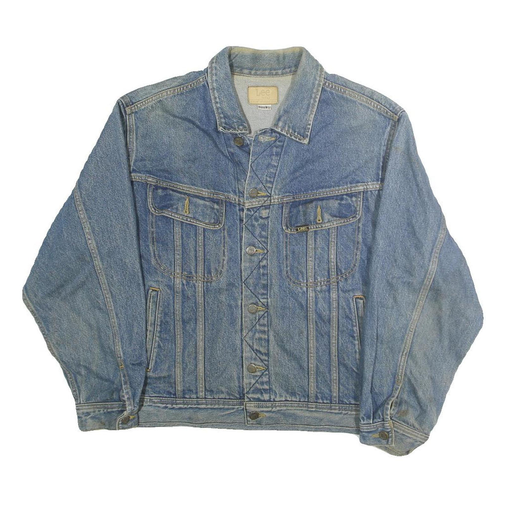 LEE Mens Blue Denim Button Jacket L Cotton Classic Vintage Style Casual