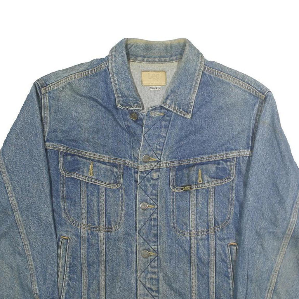 LEE Mens Blue Denim Button Jacket L Cotton Classic Vintage Style Casual