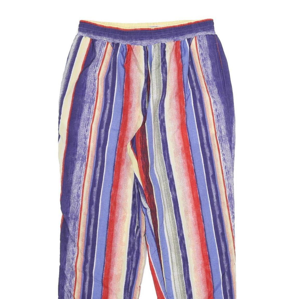 Womens Striped Multi-Coloured Joggers M W28 L32 Relaxed Tapered Polyamide Casual