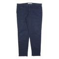 LACOSTE Womens Cotton Blend Navy Slim Straight Trousers W40 L33
