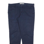LACOSTE Womens Cotton Blend Navy Slim Straight Trousers W40 L33