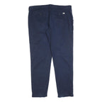 LACOSTE Womens Cotton Blend Navy Slim Straight Trousers W40 L33