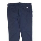 LACOSTE Womens Cotton Blend Navy Slim Straight Trousers W40 L33