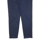 LACOSTE Womens Cotton Blend Navy Slim Straight Trousers W40 L33