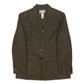 Liz Claiborne Womens Brown Tweed Wool Tailored Jacket UK 12 Button Closure