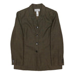 Liz Claiborne Womens Brown Tweed Wool Tailored Jacket UK 12 Button Closure