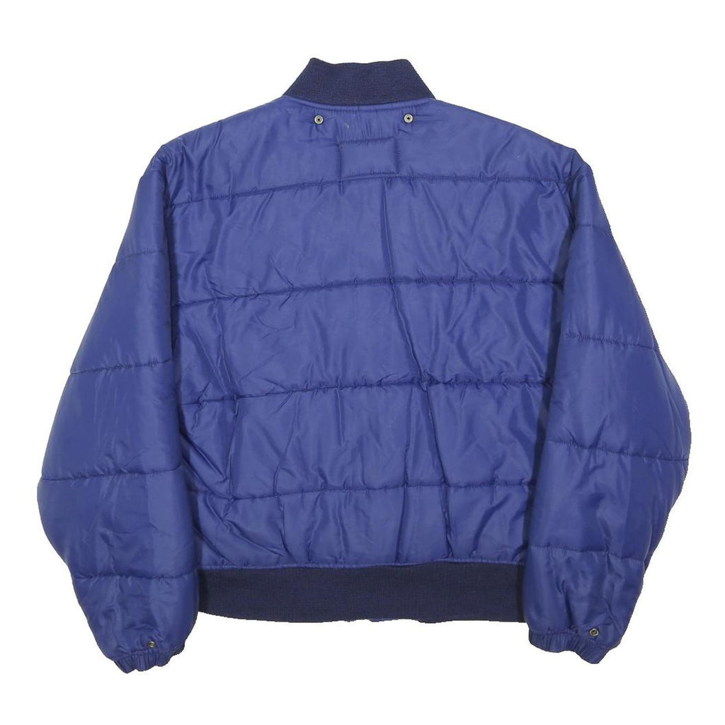 UNITED COLORS OF BENETTON Mens Blue Bomber Jacket S Polyamide Plain Zip Pocket