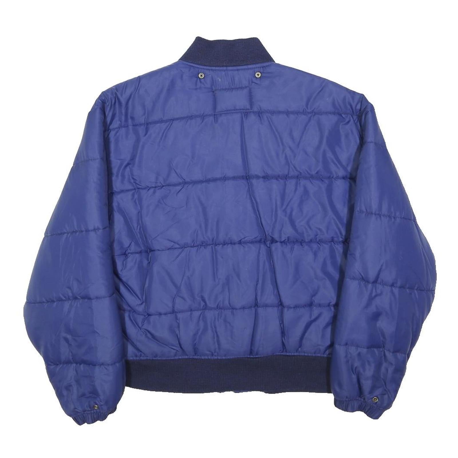 UNITED COLORS OF BENETTON Mens Blue Bomber Jacket S Polyamide Plain Zip Pocket