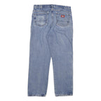 DICKIES Mens Regular Fit Blue Denim Jeans W34 L30 Zip Cotton Blend