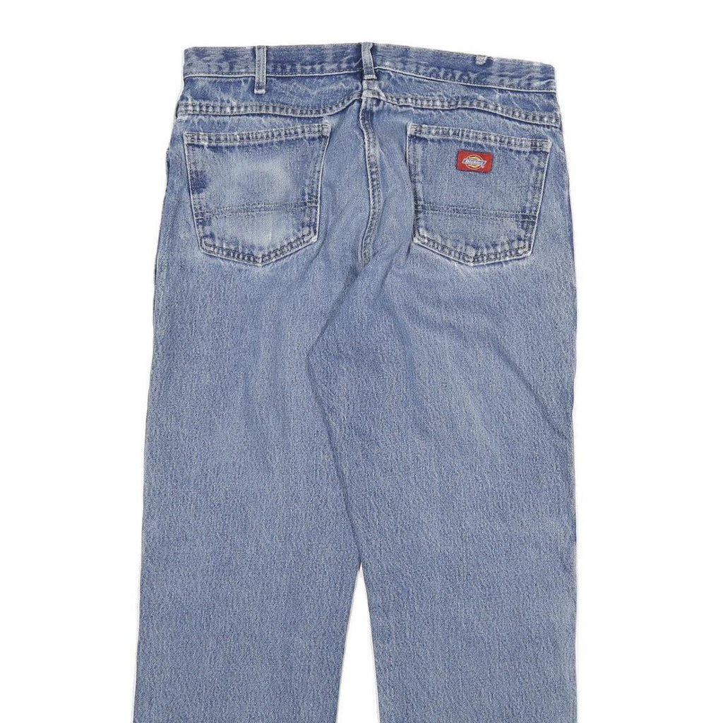 DICKIES Mens Regular Fit Blue Denim Jeans W34 L30 Zip Cotton Blend