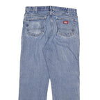 DICKIES Mens Regular Fit Blue Denim Jeans W34 L30 Zip Cotton Blend