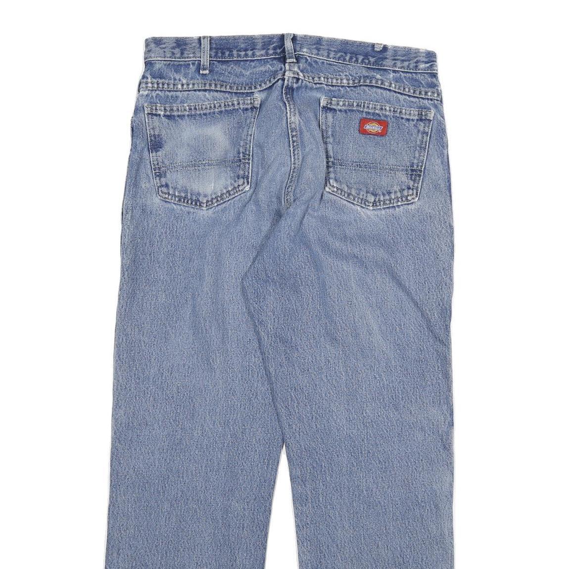 DICKIES Mens Regular Fit Blue Denim Jeans W34 L30 Zip Cotton Blend