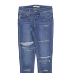 LEVI'S 710 Womens Jeans Blue Slim Skinny Denim Ripped W27 L26 Skinny Fit