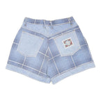OSCAR CLASSIC FASHION Womens Blue Checked Casual Cotton Blend Shorts Size M W26
