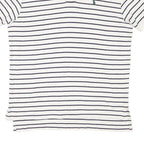 POLO RALPH LAUREN Mens White & Navy Striped Short Sleeve Polo Shirt L Cotton