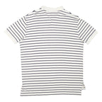 POLO RALPH LAUREN Mens White & Navy Striped Short Sleeve Polo Shirt L Cotton