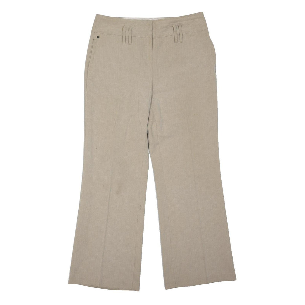 PER UNA Womens Beige Viscose Blend Loose Straight Leg Trousers W32 L30 Casual