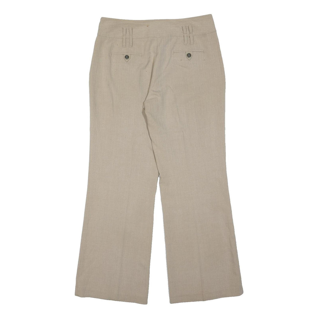 PER UNA Womens Beige Viscose Blend Loose Straight Leg Trousers W32 L30 Casual