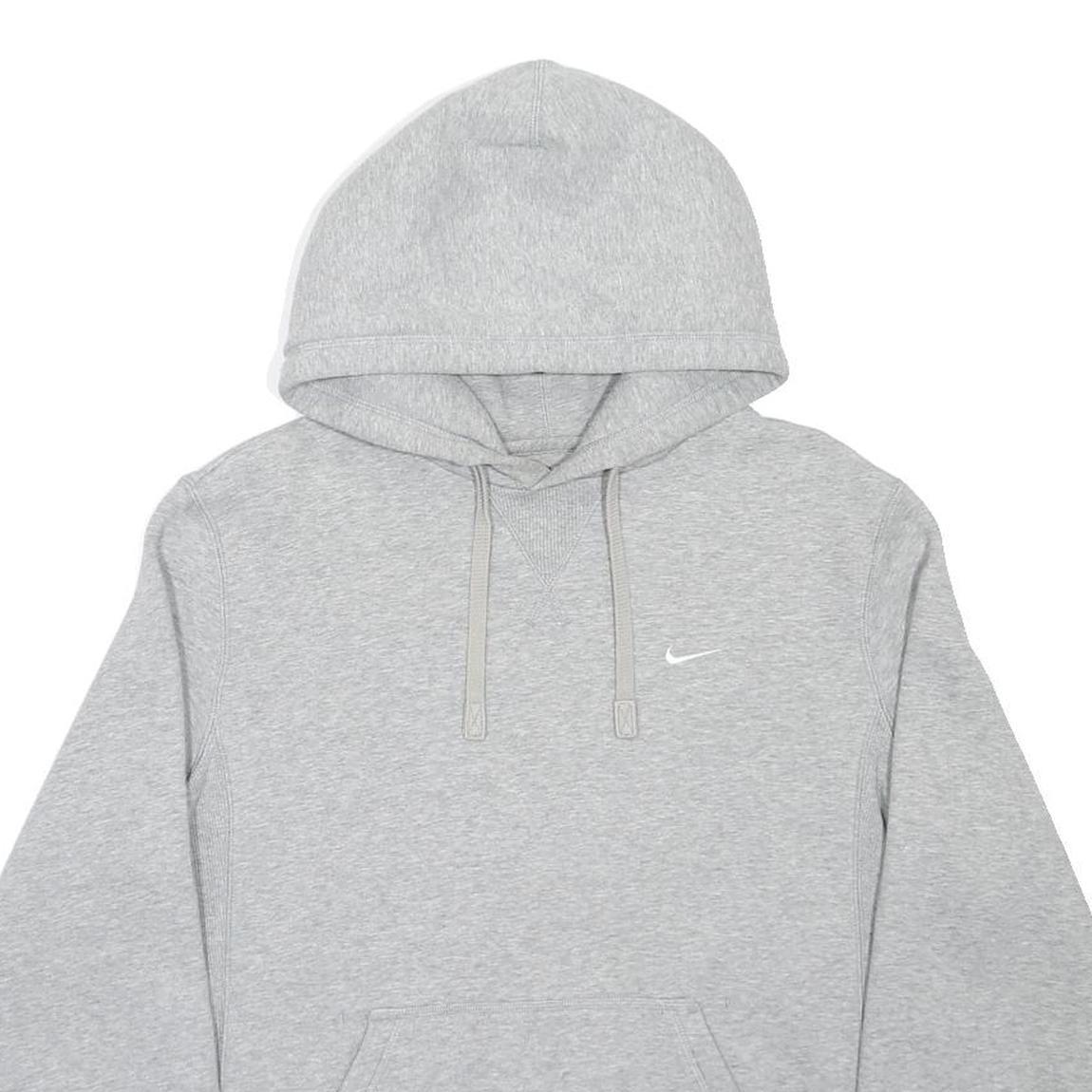 NIKE Mens Grey Pullover Hoodie M Small Swoosh Logo Casual Wear
