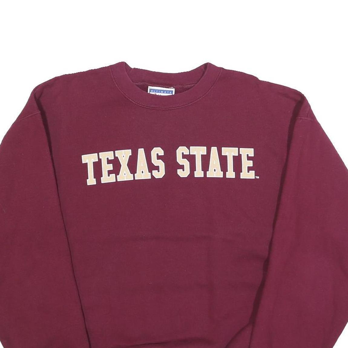 HANES Mens Maroon Texas State Crew Neck M Cotton Blend Sweatshirt
