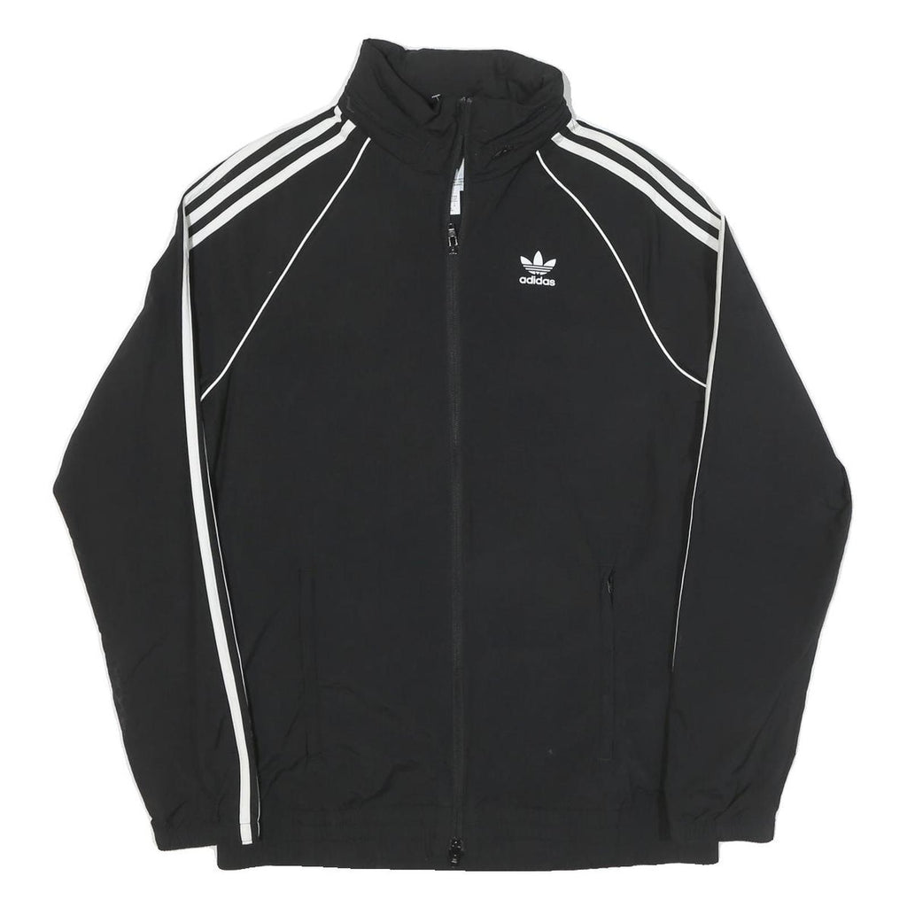 ADIDAS Mens Black White Originals Track Jacket S Polyester Blend Zip Sportswear