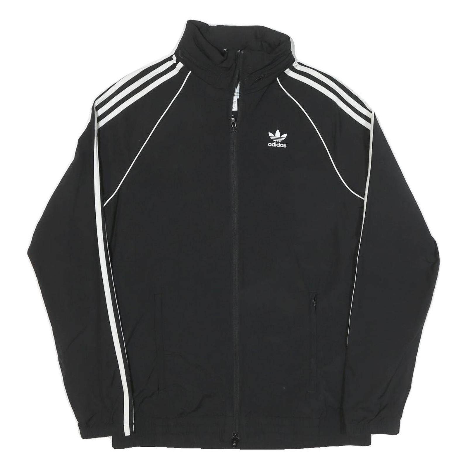 ADIDAS Mens Black White Originals Track Jacket S Polyester Blend Zip Sportswear