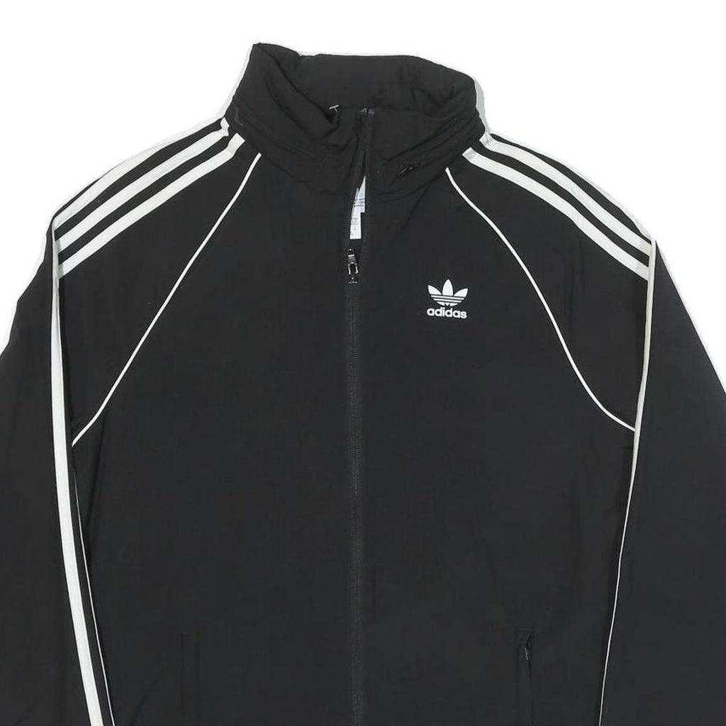 ADIDAS Mens Black White Originals Track Jacket S Polyester Blend Zip Sportswear