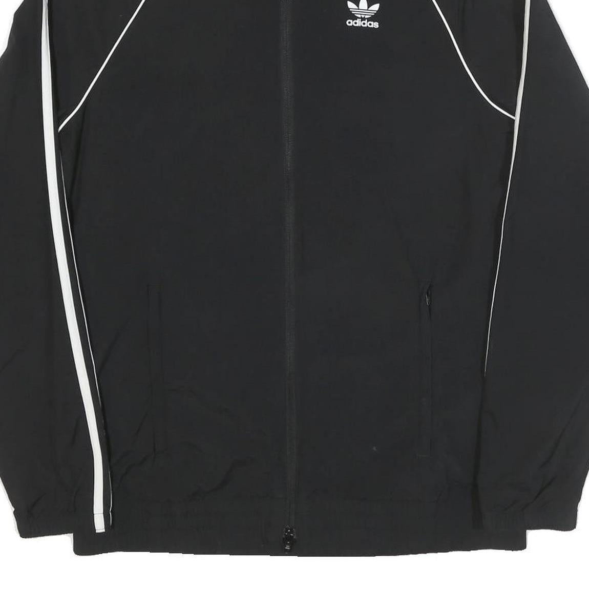 ADIDAS Mens Black White Originals Track Jacket S Polyester Blend Zip Sportswear