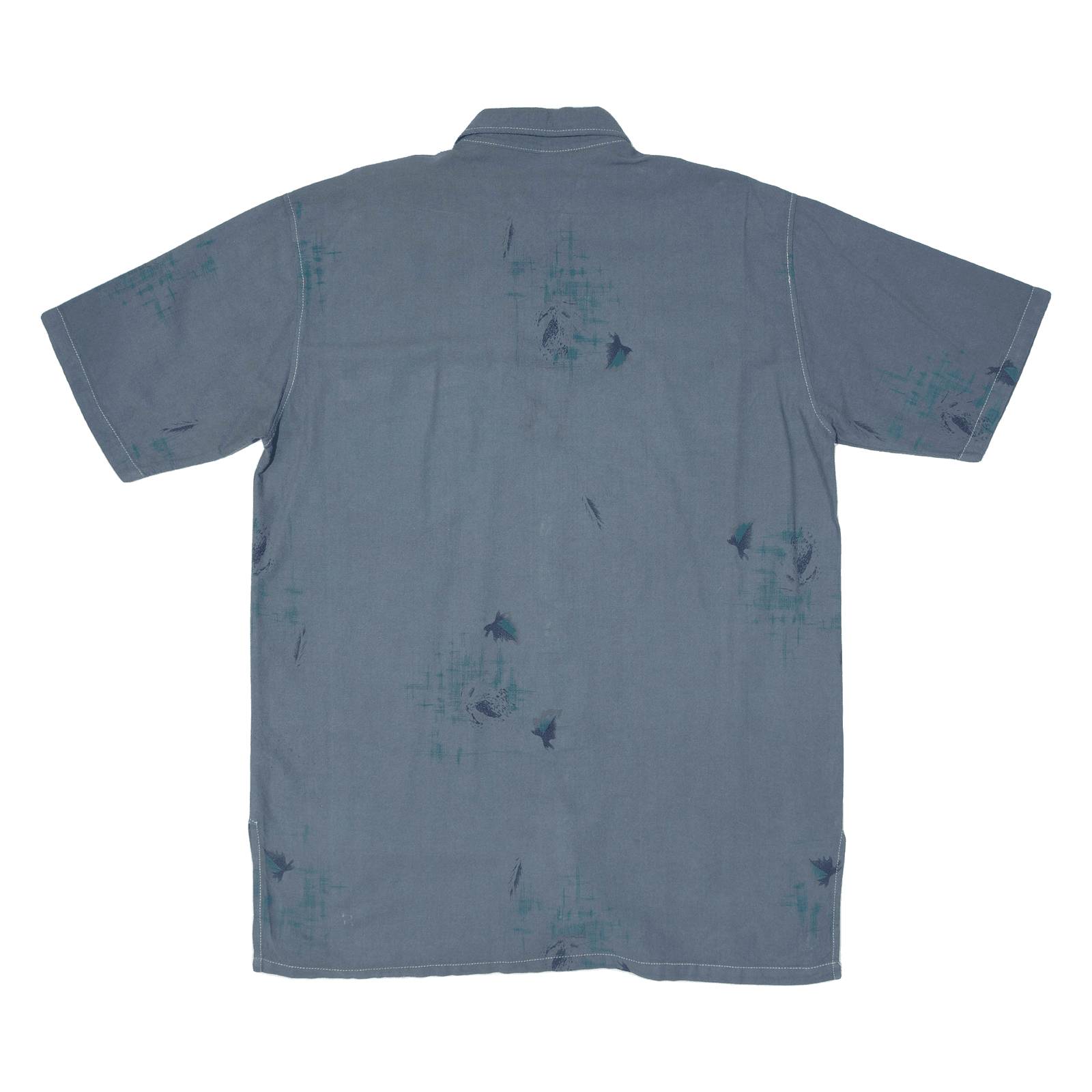LEVEL DISTRICT Mens Shirt Blue Crazy Pattern 3XL