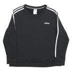 ADIDAS Womens Black Crew Neck Sweatshirt L Cotton Blend Sportswear