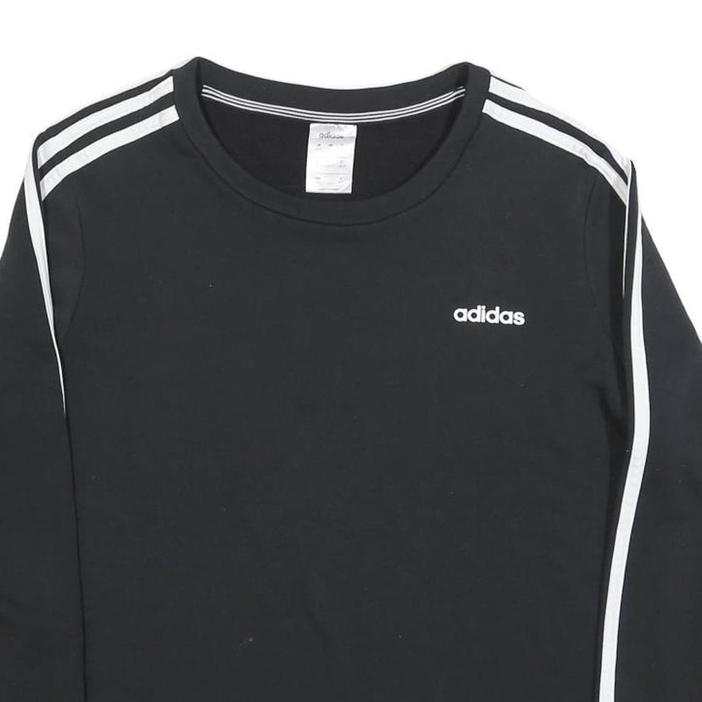 ADIDAS Womens Black Crew Neck Sweatshirt L Cotton Blend Sportswear