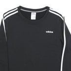 ADIDAS Womens Black Crew Neck Sweatshirt L Cotton Blend Sportswear