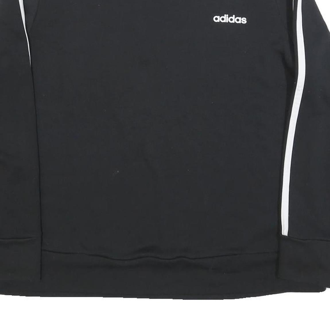ADIDAS Womens Black Crew Neck Sweatshirt L Cotton Blend Sportswear